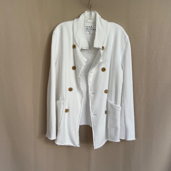 Frank & Eileen BELFAST Sweatshirt Peacoat Triple Fleece White Size M NWOT - Picture 3 of 13